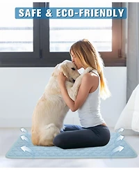Aronkl Dog Cat Mat Self Cooling for Dogs Cats Washable Portable High Tech Fabric Breathable Summer