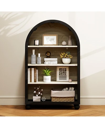 Streamdale Furniture 4-Tier Arched Storage Cabinet with Metal Frame