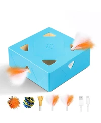 Aronkl 3-in-1 Automatic Cat Toys Upgrade Motion Activated Usb Rechargeable with Replaceable Attachments for Indoor Cats