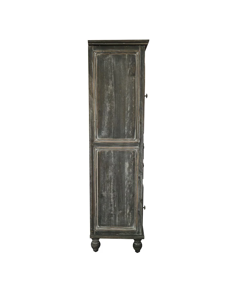Streamdale Furniture Farmhouse Tall Narrow Storage Cabinet with 2 Drawers and 2 Doors