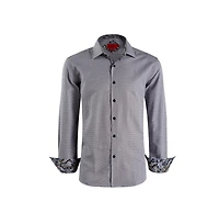 Elie Balleh Men's Slim Fit Houndstooth Dress Shirt