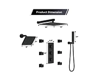 Casainc Rainfall Symphony 4-Function 12inch Dual Shower Head Pressure-Balanced Shower System with Bathtub Spout