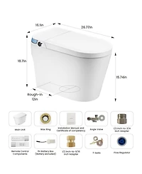 Casainc Tankless Smart Bathroom Fixture with Powerful Flush and Multi-Function Cleaning Modes