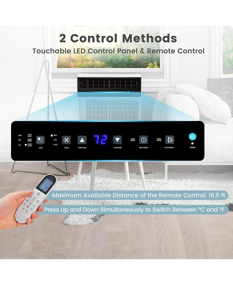 Ecooso 10000 Btu(Ashrae) Window Air Conditioner with Handy Remote