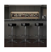 Butler Specialty Malcolm 30 in. Seat Height Leather and Iron Bar Stool