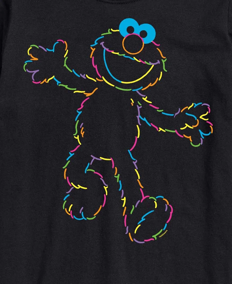 Airwaves Men's Sesame Street Elmo Rainbow Lineart Short-Sleeve Graphic T-Shirt