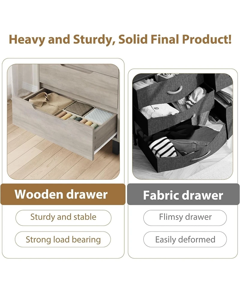 gaomon 41.5" Tall 4-Drawer Vertical Cabinet, Freestanding Wooden Closet Storage Chest for Living Room Hallway Entryway