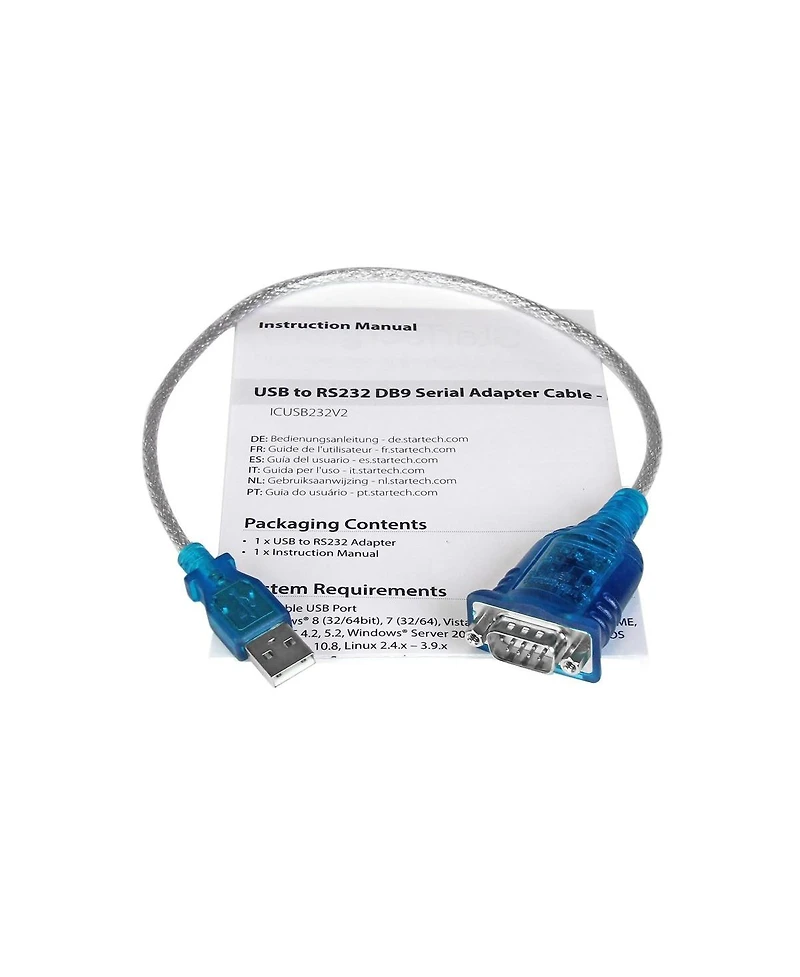 StarTech.com 16.9" 1 Port Usb to RS232 DB9 Serial Adapter Cable