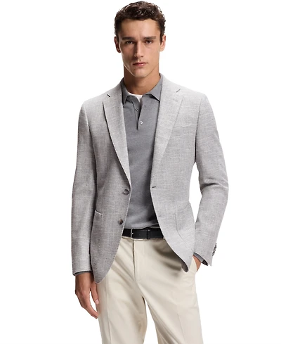Boss by Hugo Boss Men's Patterned Stretch-Cotton Blend Regular-Fit Blazer