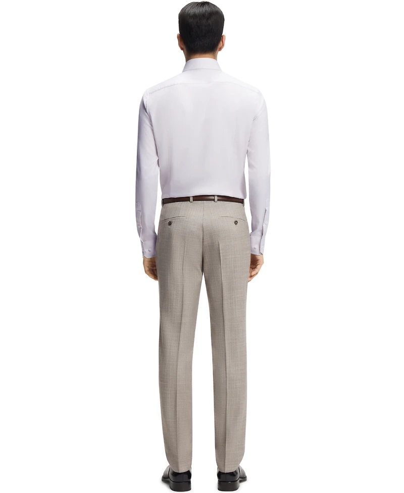 Boss by Hugo Men's Italian-Made Structured Cotton Slim-Fit Dress Shirt