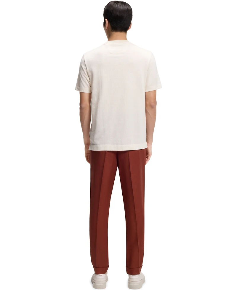Boss by Hugo Men's Cotton-Silk Geometric Jacquard T-Shirt