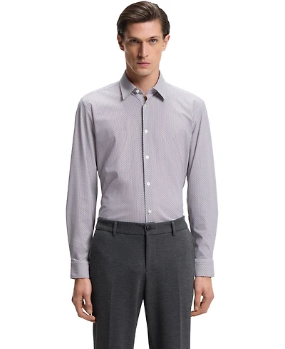 Boss by Hugo Men's Printed Performance-Stretch Jersey Slim-Fit Dress Shirt