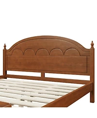 Streamdale Furniture King size Wooden Bed Frame with Arched Headboard and Classic Design