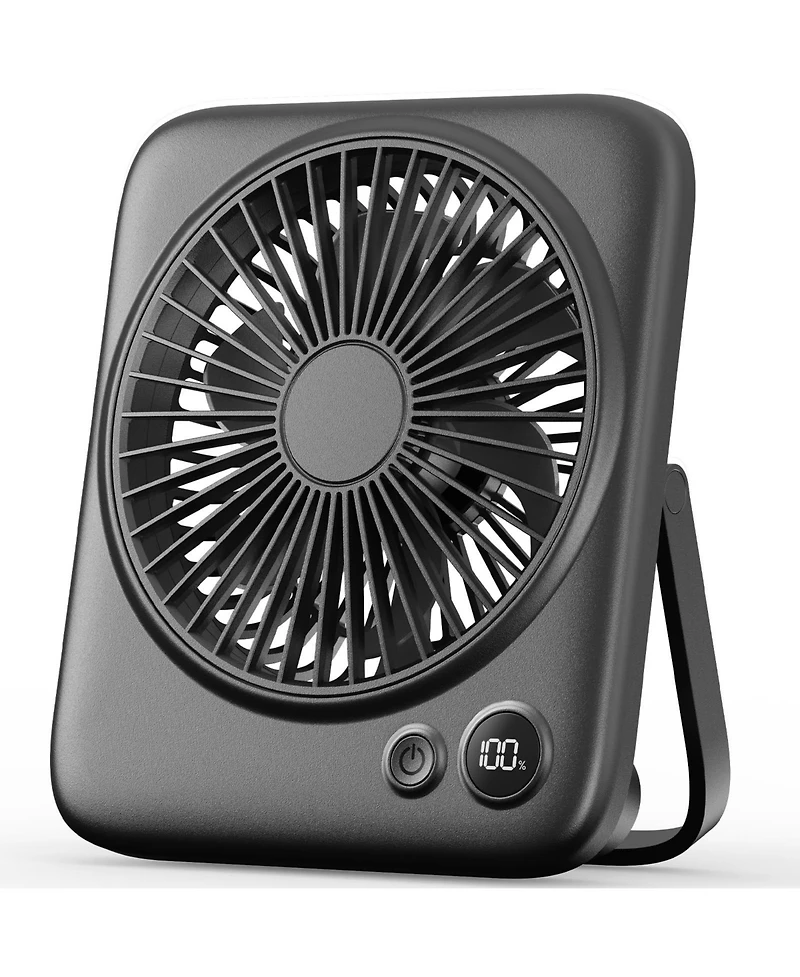 Gnuadz Portable Camping Fan, Rechargeable, Usb, Wireless, 4-Speed Silent, Led, Foldable, 4000mAh