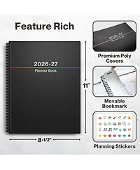 Gnuadz Academic Year Planner 2026-2027 Weekly Monthly Agenda Laminated Tabs Organizer