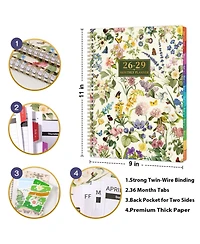 Gnuadz 2026-2029 Monthly Planner 3 Year Calendar Tabs Pocket