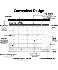 Gnuadz Large Desk Calendar 2026-2027 ,19 Months Desktop Wall Julian Date To-Do Notes Corner Protectors School Home Office