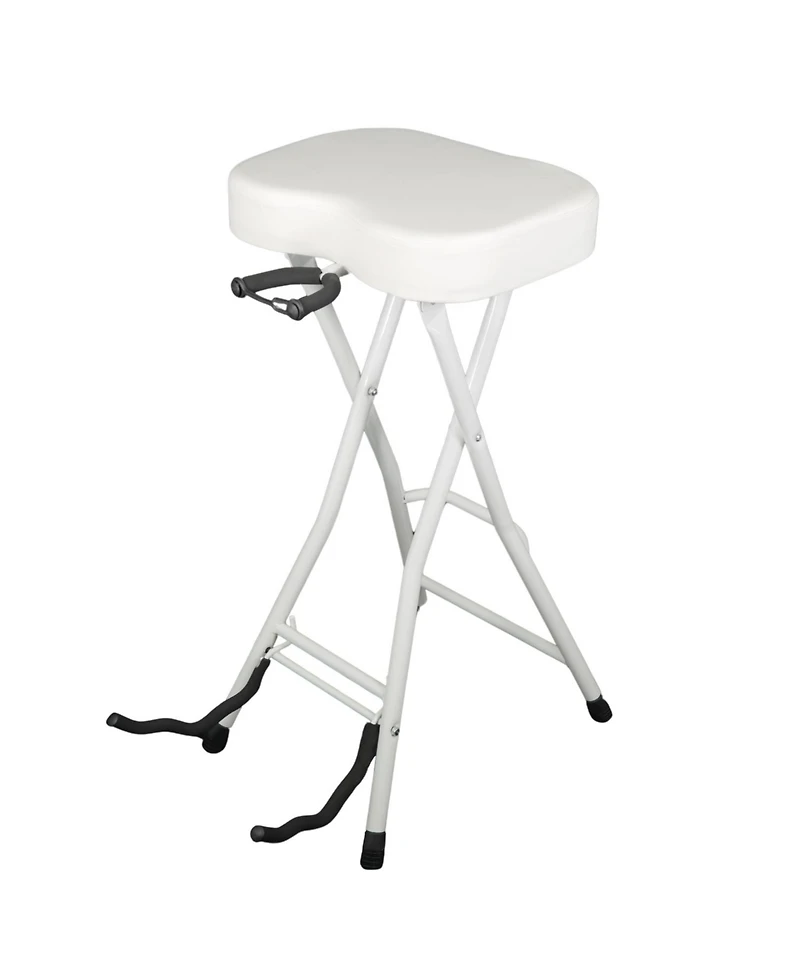 5 Core Guitar Stool Padded Chair Foldable Heavy Duty Music Seat Built in Foot Rest Guitar Stand
