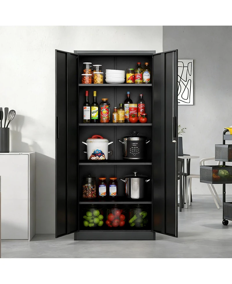 Streamdale Furniture 72 Inch Hight Metal Garage Storage Cabinet, Lockable Steel Tool Cabinet with 4 Shelves