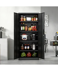 Streamdale Furniture 72 Inch Hight Metal Garage Storage Cabinet, Lockable Steel Tool Cabinet with 4 Shelves