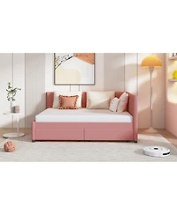 Streamdale Furniture Full Size Upholstered Daybed with 2 Storage Drawers