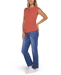 Motherhood Maternity Ruched Henley Muscle Tee