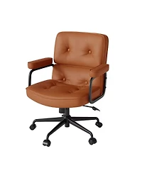 Streamdale Furniture Ergonomic Pu Leather Office Chair with Heavy-Duty Metal Base and Adjustable Arms