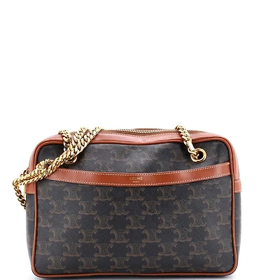 Pre-Owned Celine Small Patapans Bag Triomphe Coated Canvas