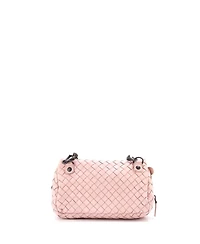 Pre-Owned Bottega Veneta Small Expandable Chain Crossbody Bag Intrecciato Nappa