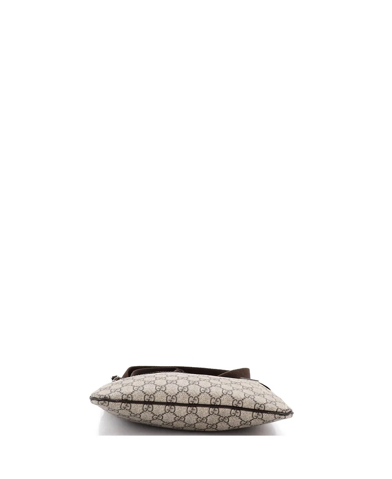Pre-Owned Gucci Medium Front Zip Flat Messenger Bag Gg Coated Canvas