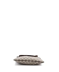 Pre-Owned Gucci Medium Front Zip Flat Messenger Bag Gg Coated Canvas