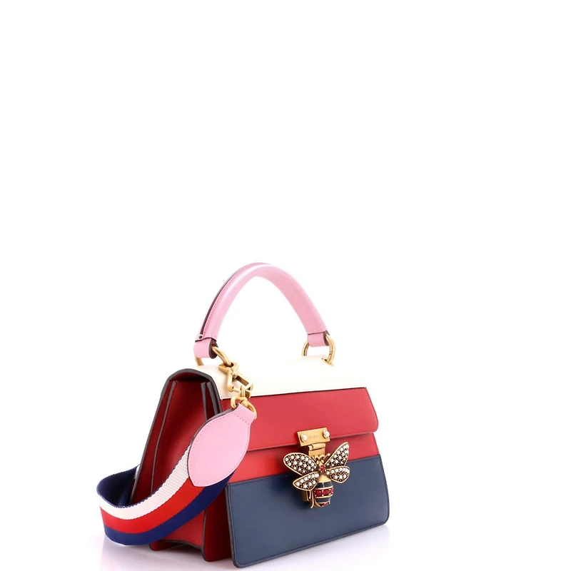 Pre-Owned Gucci Small Queen Margaret Top Handle Bag Colorblock Leather