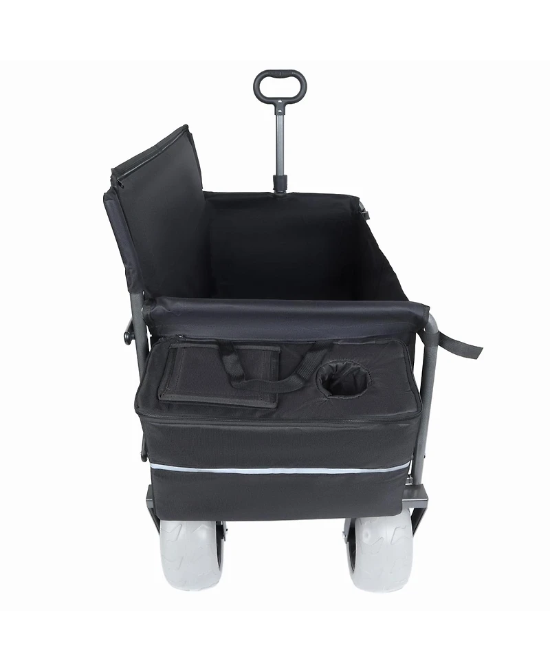 Streamdale Furniture 3-in-1 Folding Wagon with Bench Seat, 500 lbs Capacity, All-Terrain Tires