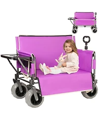 Streamdale Furniture 3-in-1 Collapsible Wagon with Folding Table, 500lbs Capacity