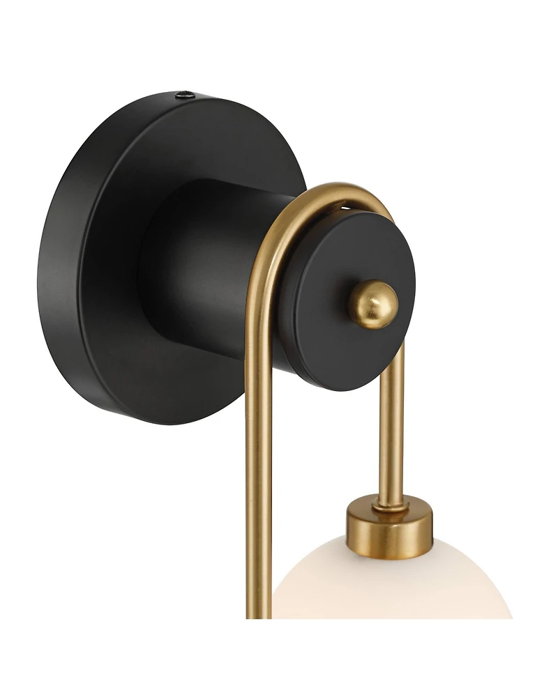 Possini Euro Design Possini Euro Adelia 16"H Black and Brass 2-Light Wall Sconce Set of 2