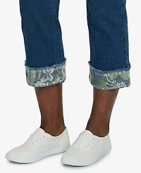 Alfred Dunner Women's Indigo Girls Sequin Embellished Ankle Jeans