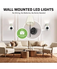 Bell + Howell Pleated Shade Dimmable Led Rechargeable Cordless Touch Control Lights Wall Sconces
