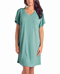 iCollection Woman's Soft Breathable Night Shirt with Side Pockets