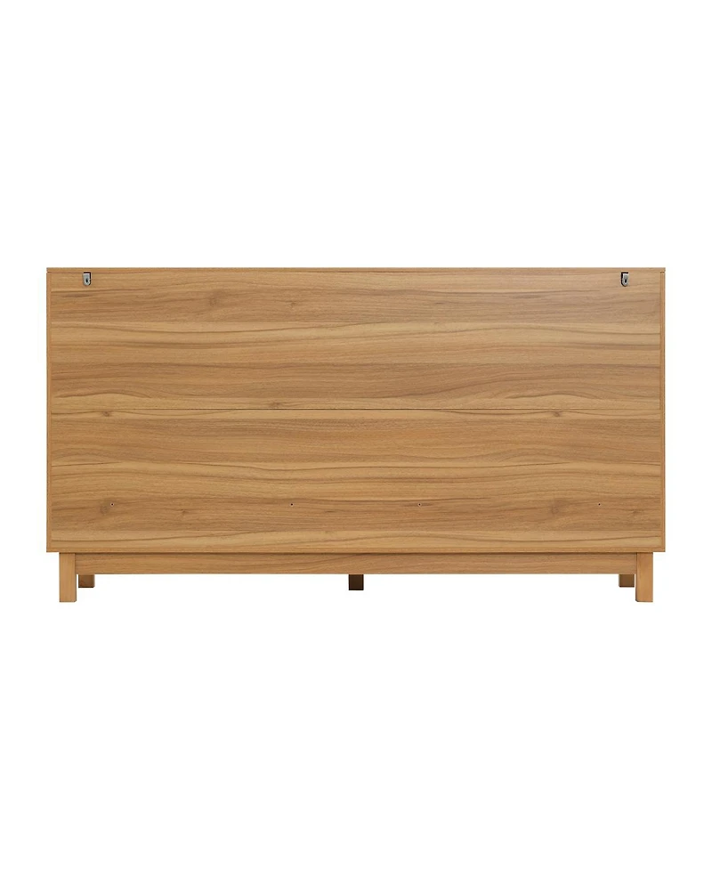 Streamdale Furniture 6-Drawer Fluted Wood Dresser and Storage Chest, 60" Wide