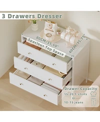 Streamdale Furniture 3-Drawer Modern Storage Dresser for Bedroom and Living Room