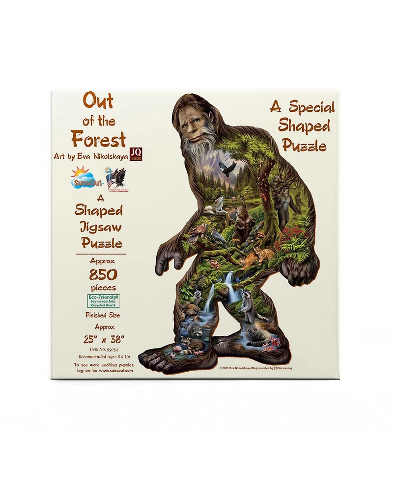 SunsOut Out of the Forest Bigfoot 850 piece Jigsaw Puzzle for Adults Special Shape
