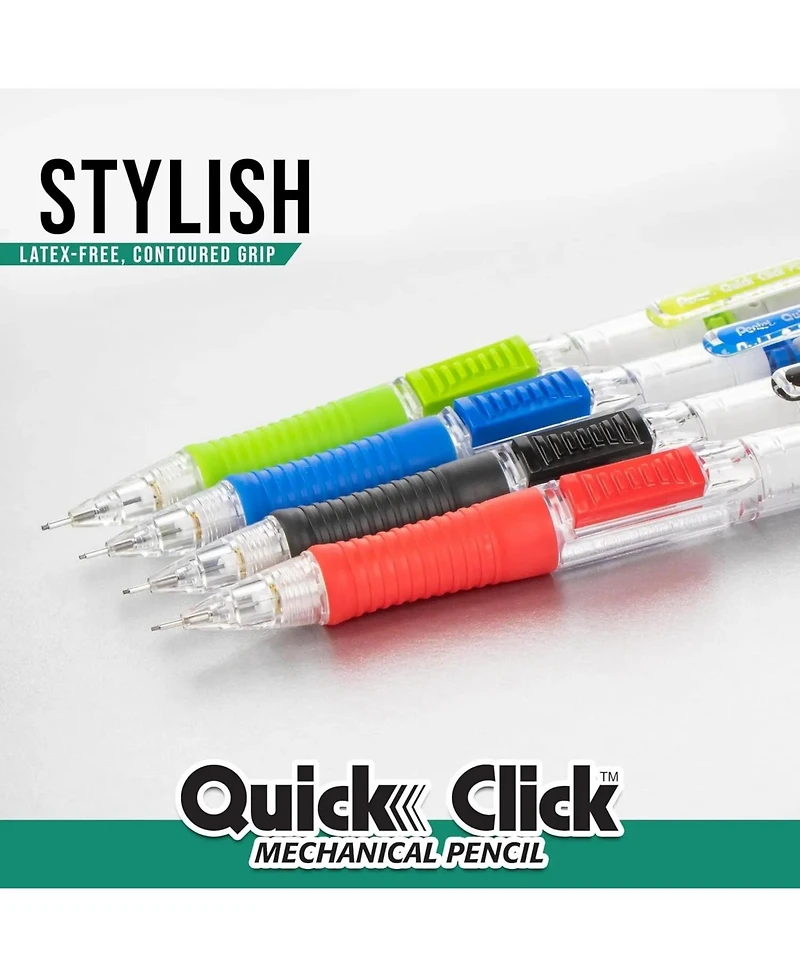 Pentel Quick Click Mechanical Pencil, 0.7mm, Plus Lead and Eraser, 8-pack