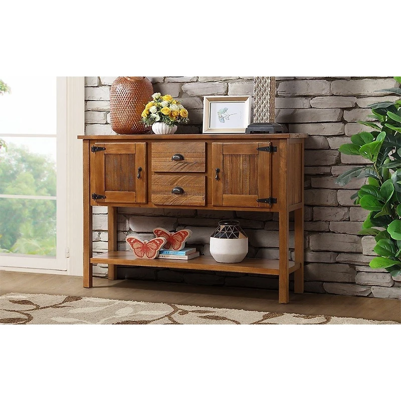 Streamdale Furniture 46'' Solid Wood Sideboard Console Table with 2 Drawers and Storage