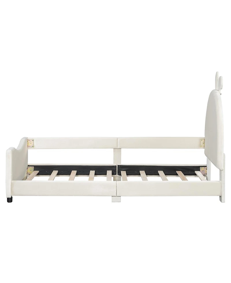 Streamdale Furniture Twin Size Upholstered Daybed with Rabbit Ear Shaped Headboard