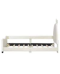 Streamdale Furniture Twin Size Upholstered Daybed with Rabbit Ear Shaped Headboard