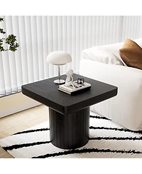 Streamdale Furniture Modern 2-Piece Fluted Wood Nesting Coffee Table Set