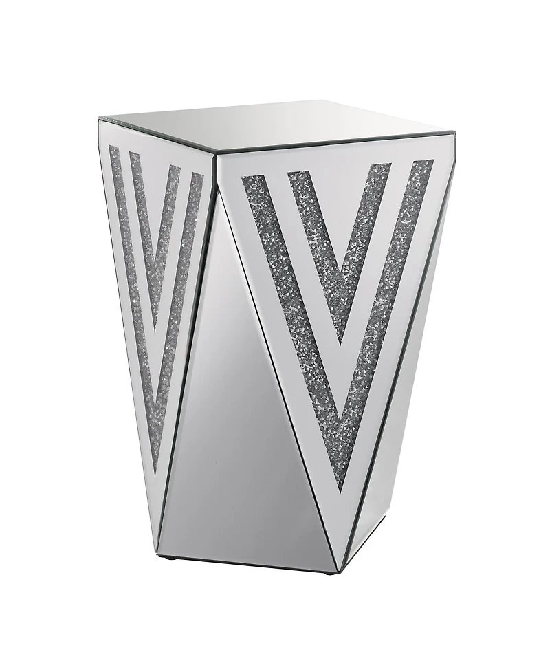 Streamdale Furniture Inverted Triangular Crystal Diamond Inlaid Square Side Table