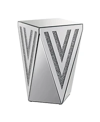 Streamdale Furniture Inverted Triangular Crystal Diamond Inlaid Square Side Table