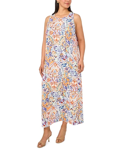 Msk Plus Size Sleeveless Round Neck Maxi Dress