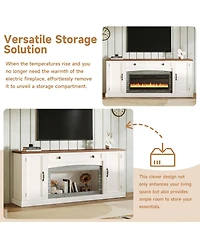 Streamdale Furniture Farmhouse Electric Fireplace Tv Stand for TVs up to 70"